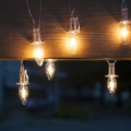 Bővítő LED kültéri  füzér CONE FILAMENT 20xE10 14m átlátszó/meleg fehér IP44, Csehországban készült