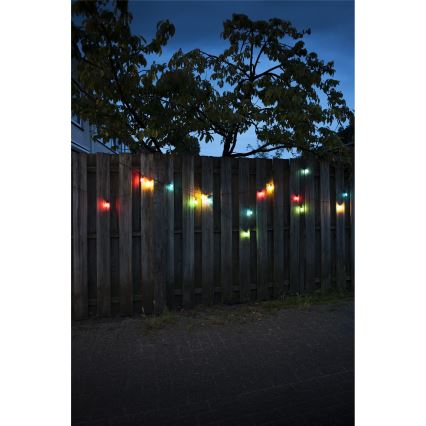 Kiegészítő LED kültéri fényfüzér CONE FILAMENT 20xE10 14m színes/meleg fehér IP44, Gyártva az EU-ban