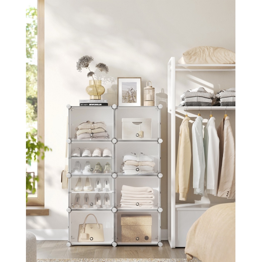 BOXIFY moduláris polc rekeszekkel, fehér