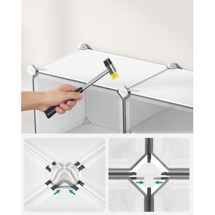 BOXIFY moduláris polc rekeszekkel, fehér