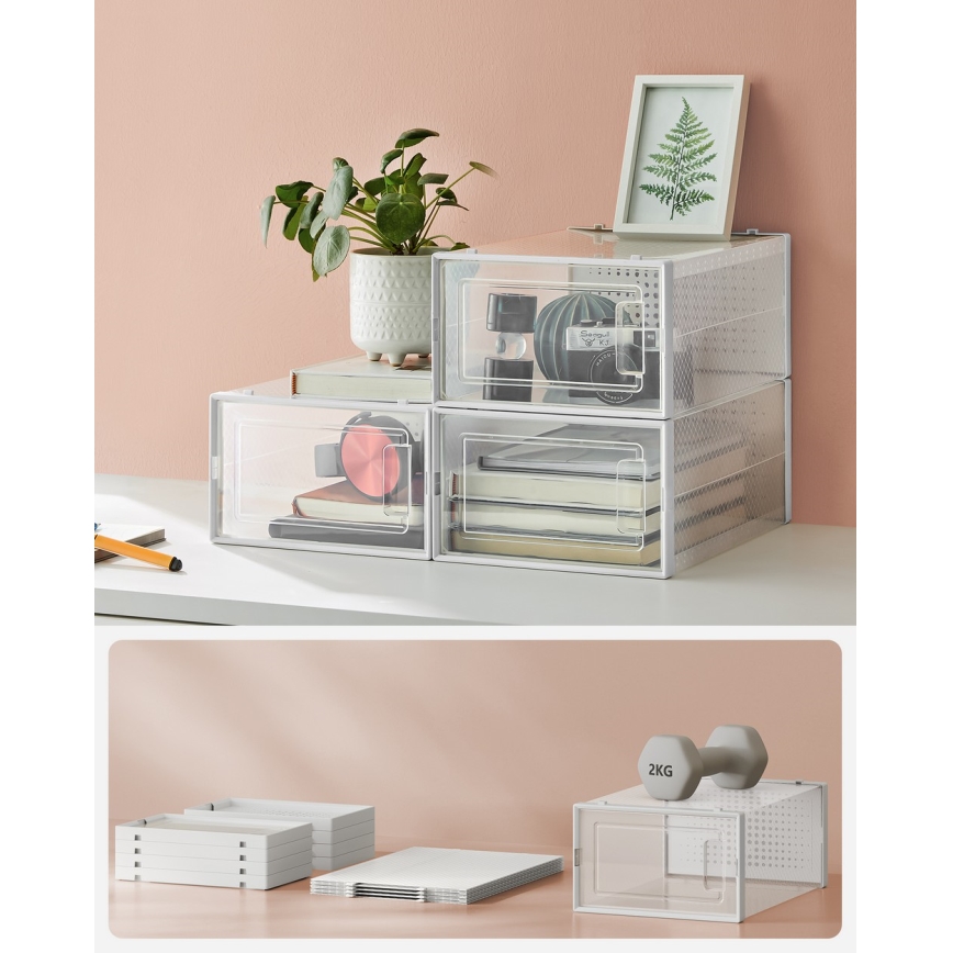 BOXIFY moduláris polc rekeszekkel, fehér