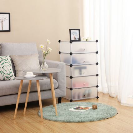 BOXIFY moduláris polcrendszer fiókokkal, fehér