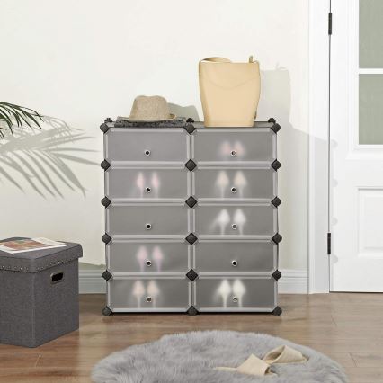 BOXIFY moduláris polcrendszer fiókokkal, fekete