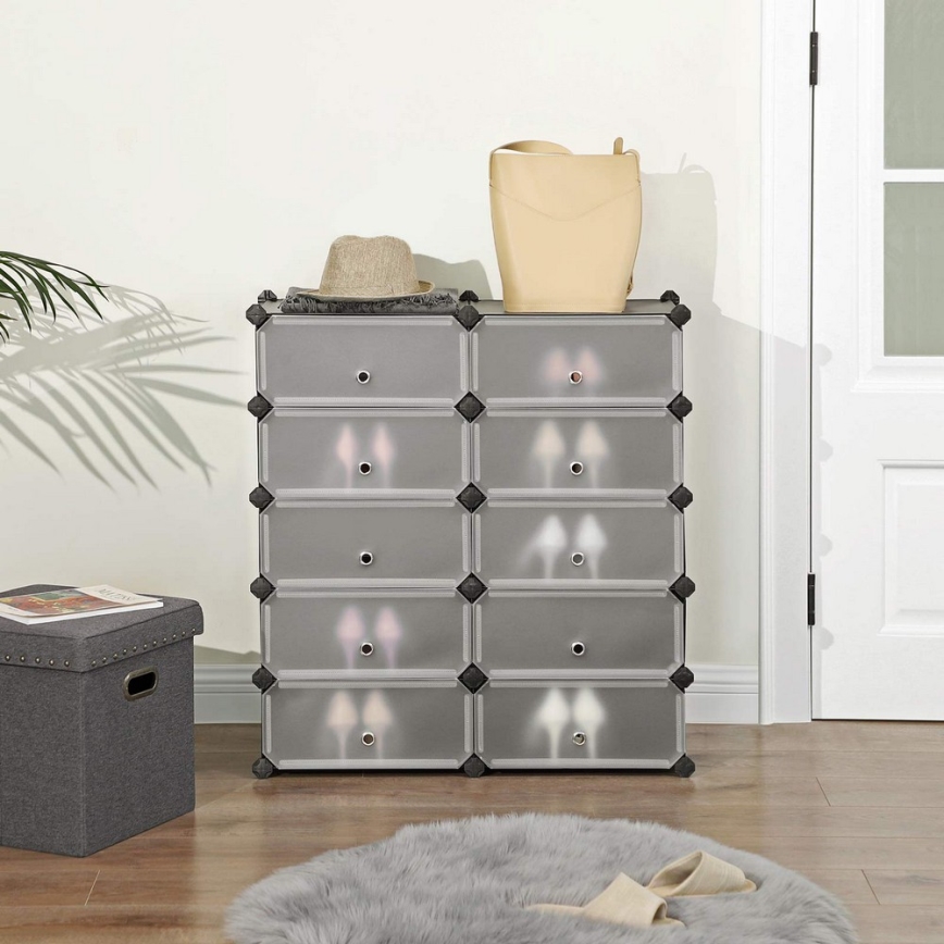 BOXIFY moduláris polcrendszer fiókokkal, fekete