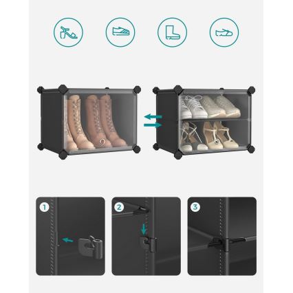 BOXIFY moduláris rekeszes polc, fekete