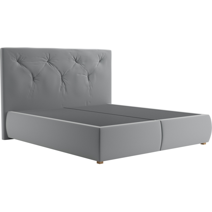 Boxspring ágy ELEN 160x200 cm matraccal és topperrel, szürke