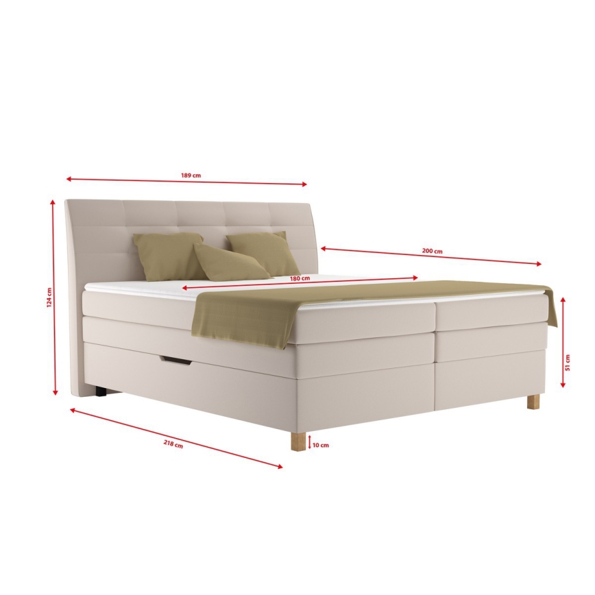 Boxspring ágy matraccal BEA 180x200 cm bézs