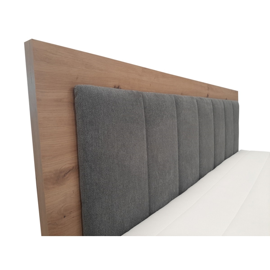 JASMINE 180x200 cm szürke tárolós boxspring ágy matracokkal és topperrel