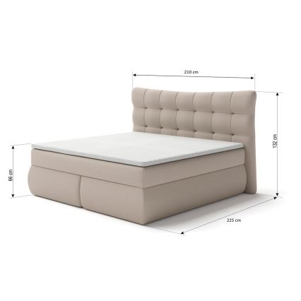 Boxspring ágy matracokkal és topperrel SOFIA 180x200 cm bézs