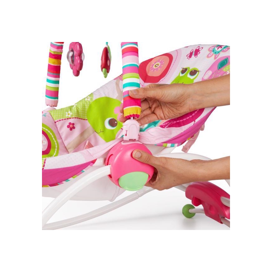 Bright Starts - Vibráló baba pihenőszék RASPBERRY GARDEN