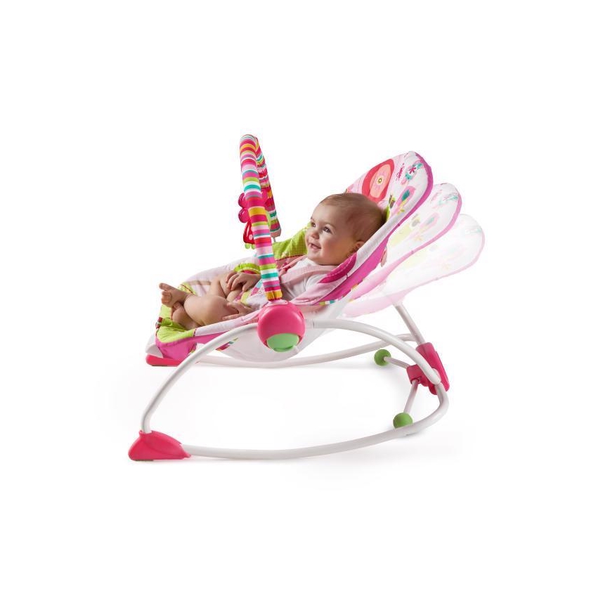 Bright Starts - Vibráló baba pihenőszék RASPBERRY GARDEN