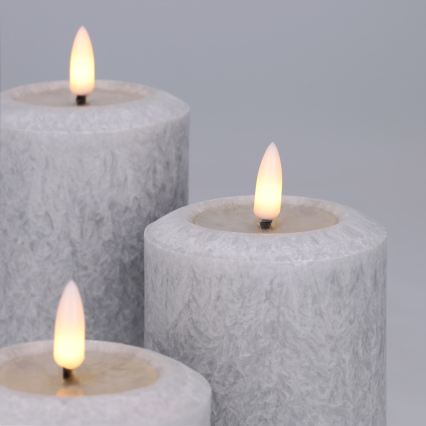 BRILAGI - 3 darabos LED gyertya szett LED/2xAA, szürke
