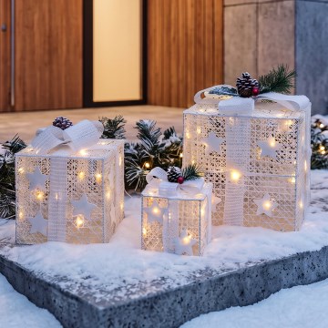 BRILAGI - 3 darabos LED szett kültéri karácsonyi díszek LED/230V IP44 ajándékok