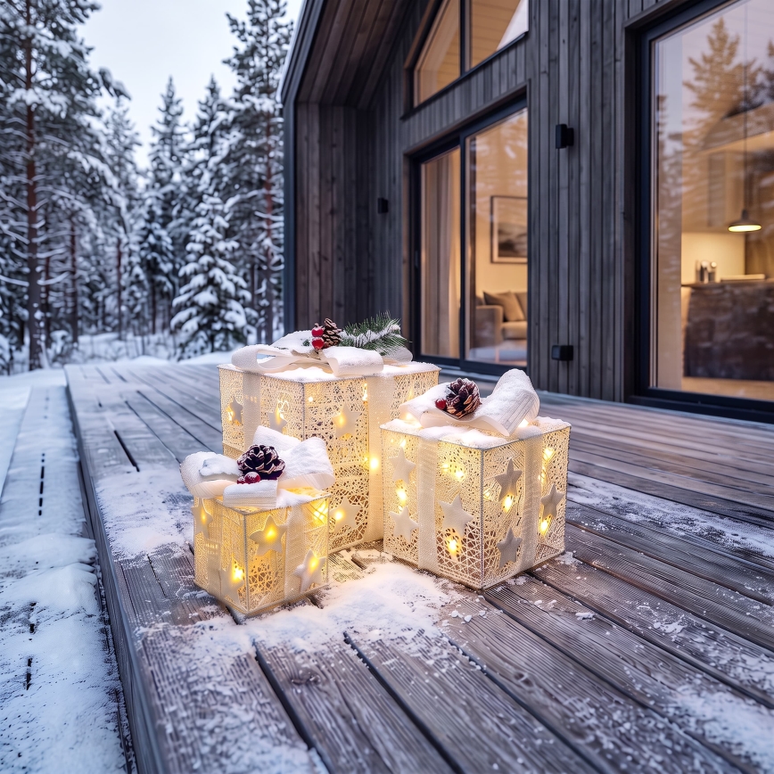 BRILAGI - 3 darabos LED szett kültéri karácsonyi díszek LED/230V IP44 ajándékok