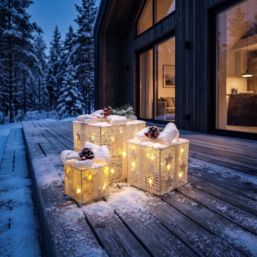 BRILAGI - 3 darabos LED szett kültéri karácsonyi díszek LED/230V IP44 ajándékok