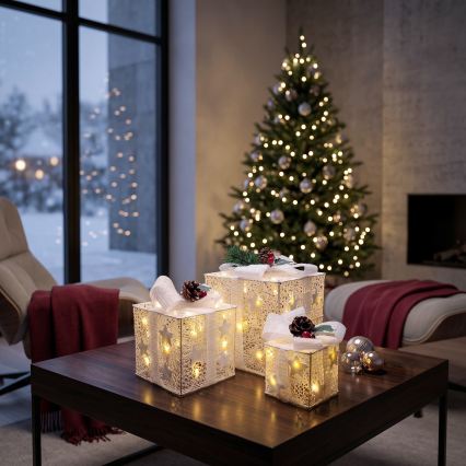 BRILAGI - 3 darabos LED szett kültéri karácsonyi díszek LED/230V IP44 ajándékok