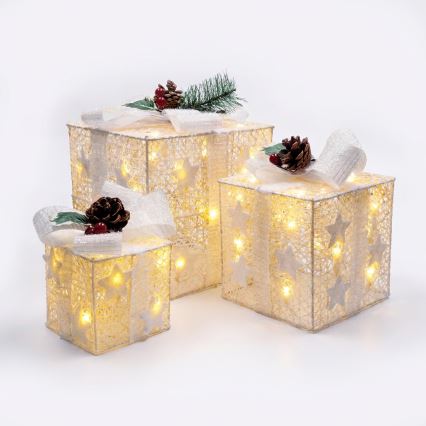 BRILAGI - 3 darabos LED szett kültéri karácsonyi díszek LED/230V IP44 ajándékok