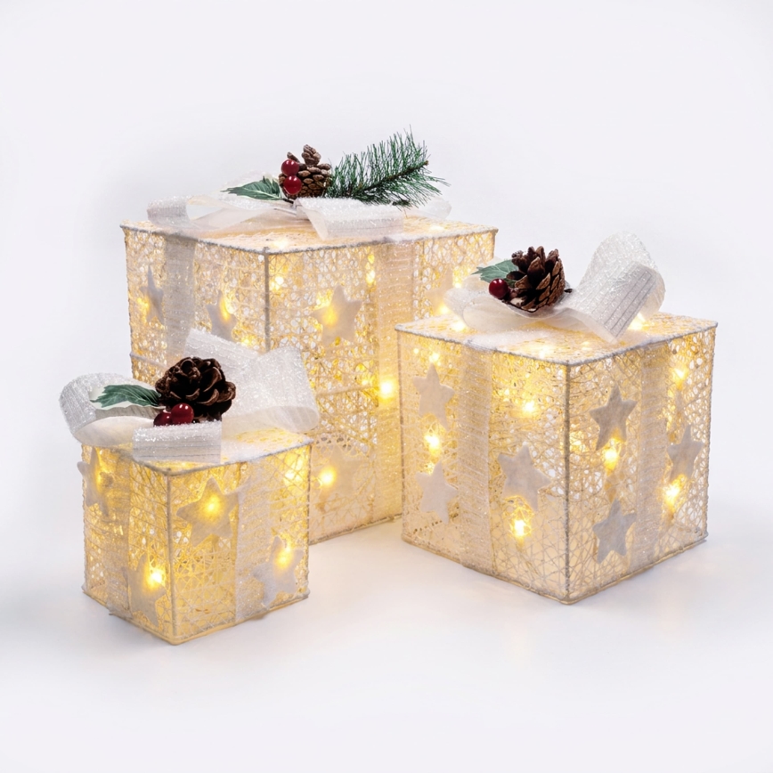 BRILAGI - 3 darabos LED szett kültéri karácsonyi díszek LED/230V IP44 ajándékok