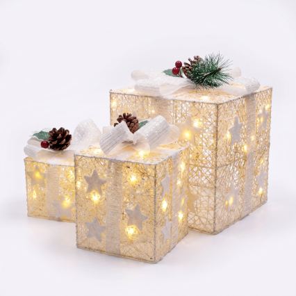 BRILAGI - 3 darabos LED szett kültéri karácsonyi díszek LED/230V IP44 ajándékok