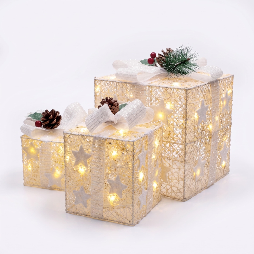 BRILAGI - 3 darabos LED szett kültéri karácsonyi díszek LED/230V IP44 ajándékok