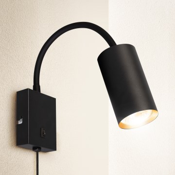 Brilagi - Állítható fali lámpa kapcsolóval SELE 1xGU10/30W/230V fekete/arany