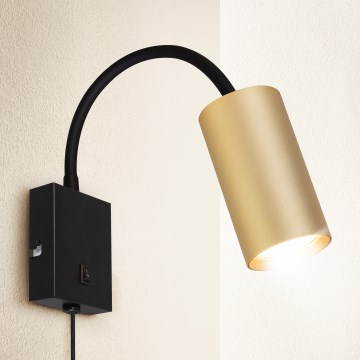 Brilagi - Állítható fali lámpa kapcsolóval SELE 1xGU10/30W/230V fekete/arany