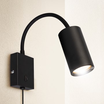 Brilagi - Állítható fali lámpa kapcsolóval SELE 1xGU10/30W/230V fekete