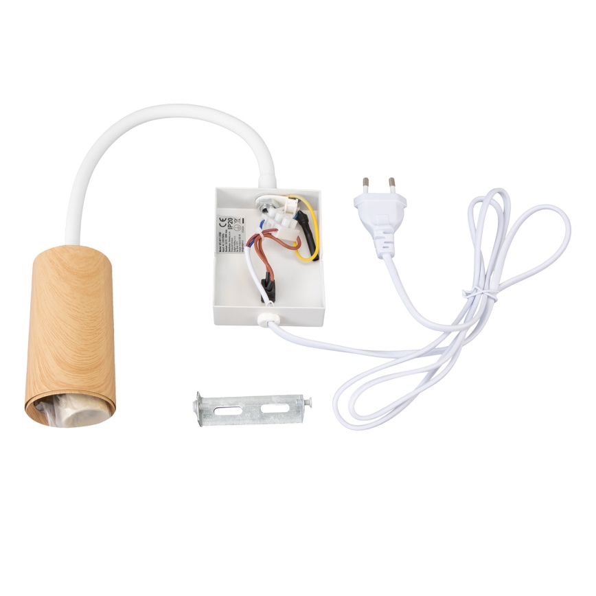 Brilagi - Állítható falilámpa kapcsolóval SELE 1xGU10/30W/230V fehér/tölgy dekor