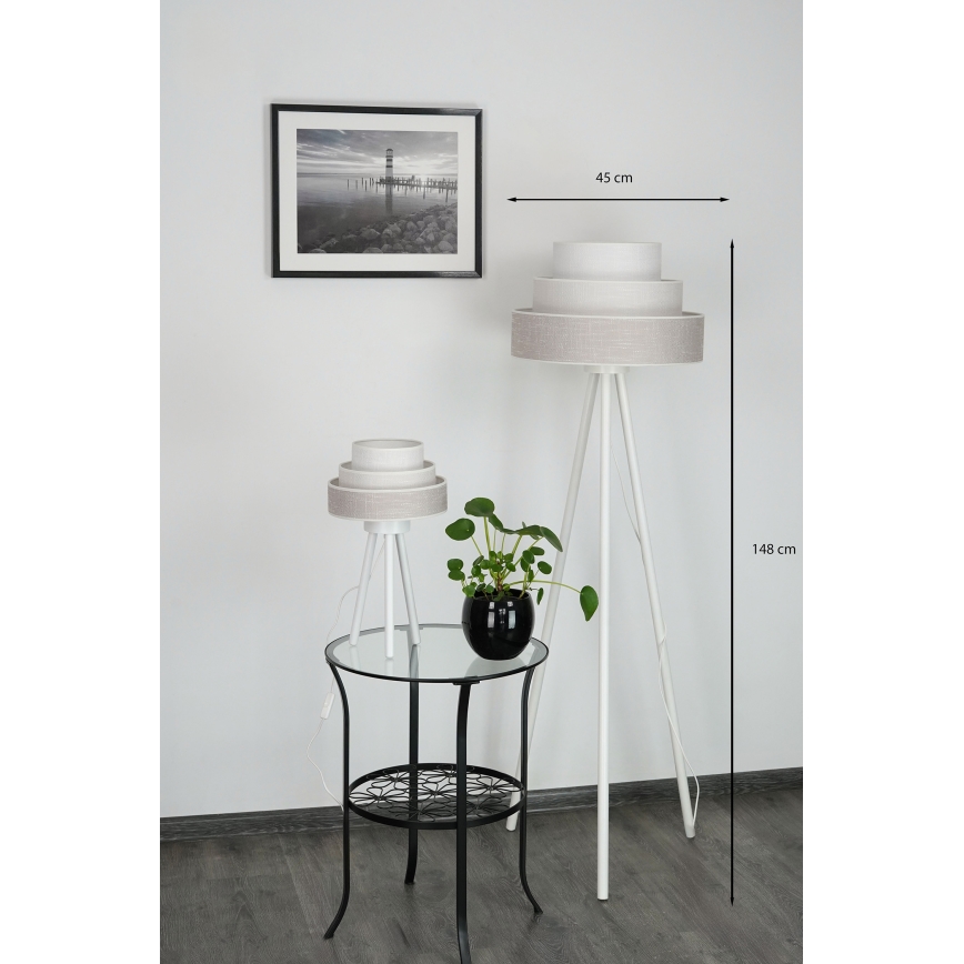 Brilagi - Állólámpa ALASKA LUNETA 1xE27/15W/230V szürke/krémes
