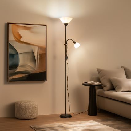 Brilagi - Állólámpa ARIANA 1xE27/100W/230V + 1xE14/25W fekete