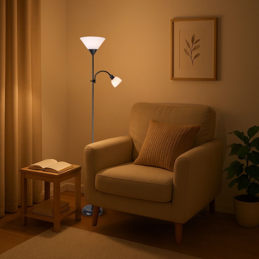 Brilagi - Állólámpa ARIANA 1xE27/100W/230V + 1xE14/25W fekete