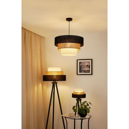 Brilagi - Állólámpa ASPEN LUNETA 1xE27/15W/230V fekete/beige/krémszínű