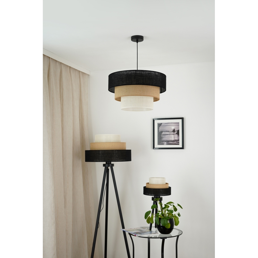 Brilagi - Állólámpa ASPEN LUNETA 1xE27/15W/230V fekete/beige/krémszínű