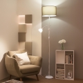 Brilagi - Állólámpa CERIA 1xE27/100W/230V + 1xE14/25W fehér/barna