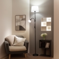 Brilagi - Állólámpa CERIA 1xE27/100W/230V + 1xE14/25W fekete/fehér