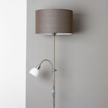 Brilagi - Állólámpa CERIA 1xE27/100W/230V + 1xE14/25W matt króm/barna