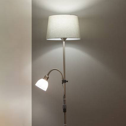 Brilagi - Állólámpa CERIA 1xE27/100W/230V + 1xE14/25W matt króm/szürke