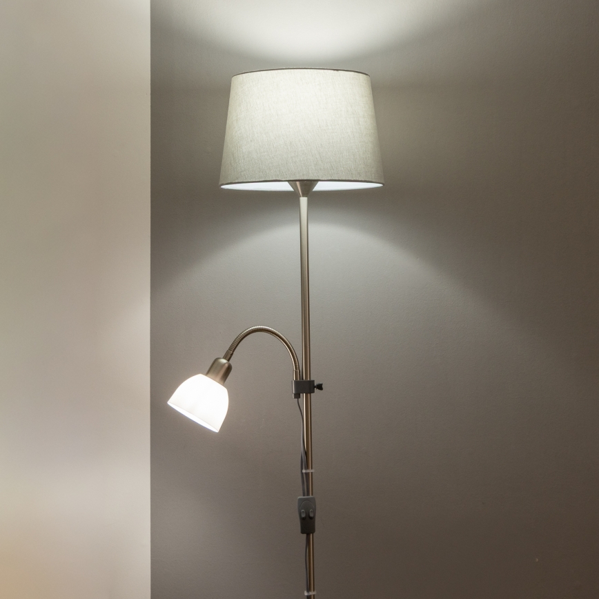 Brilagi - Állólámpa CERIA 1xE27/100W/230V + 1xE14/25W matt króm/szürke