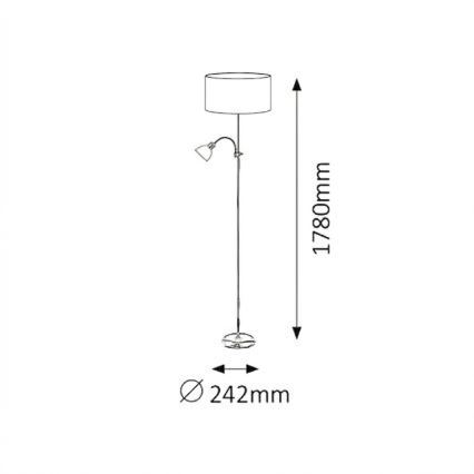 Brilagi - Állólámpa CERIA 1xE27/100W/230V + 1xE14/25W matt króm/szürke