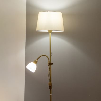 Brilagi - Állólámpa CERIA 2 az 1-ben 1xE27/100W/230V + 1xE14/25W arany/bézs