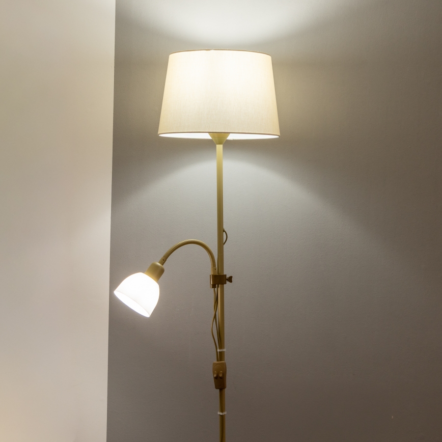 Brilagi - Állólámpa CERIA 2 az 1-ben 1xE27/100W/230V + 1xE14/25W arany/bézs