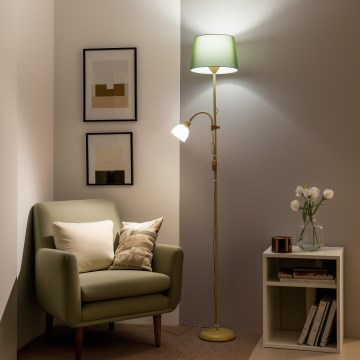 Brilagi - Állólámpa CERIA 2 az 1-ben 1xE27/100W/230V + 1xE14/25W arany/zöld