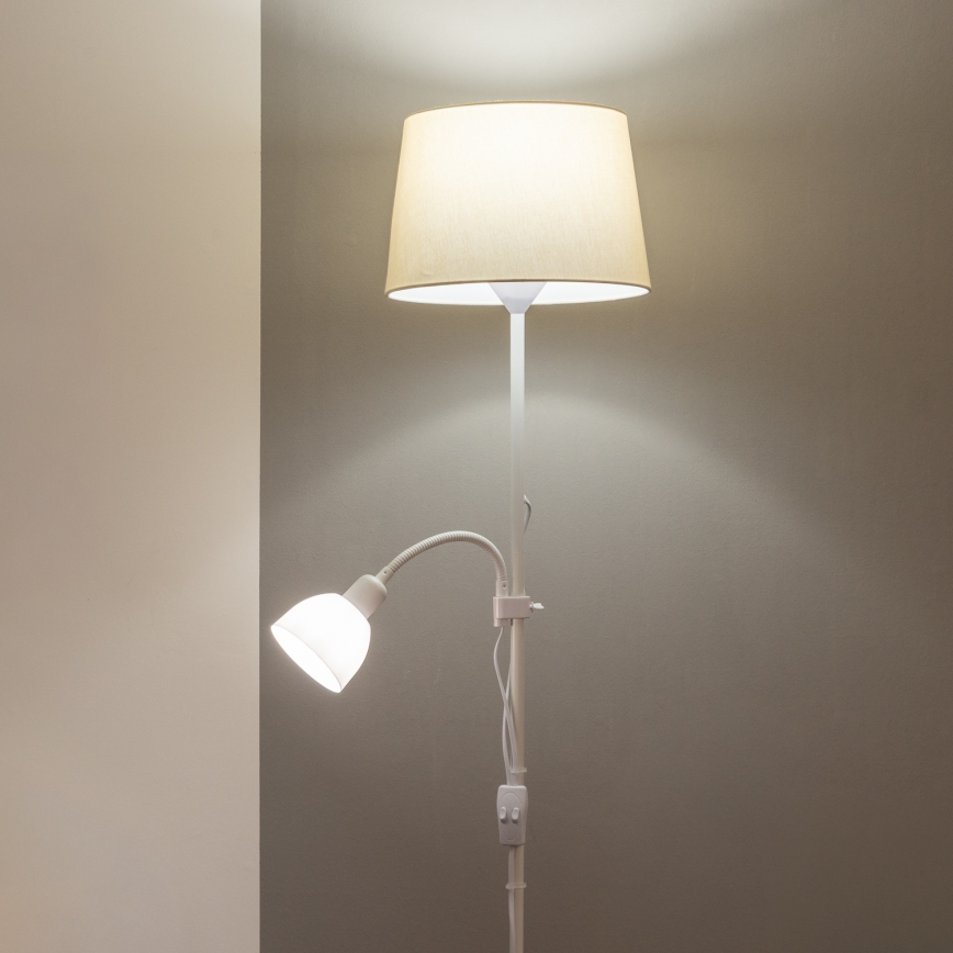 Brilagi - Állólámpa CERIA 2 az 1-ben 1xE27/100W/230V + 1xE14/25W fehér/bézs