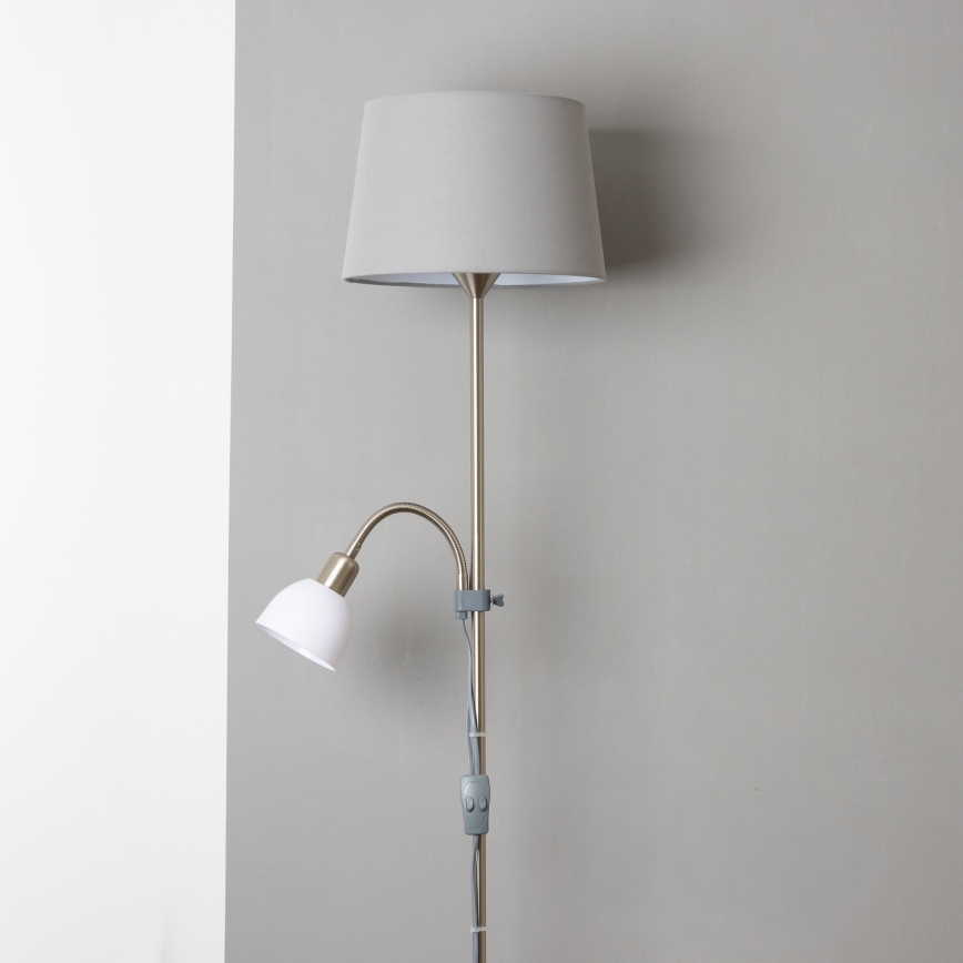 Brilagi - Állólámpa CERIA 2 az 1-ben 1xE27/100W/230V + 1xE14/25W matt króm/szürke