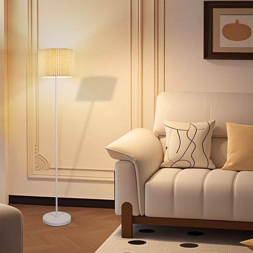 Brilagi - Állólámpa NORDIC WAVE 1xE27/15W/230V lenvászon/fehér