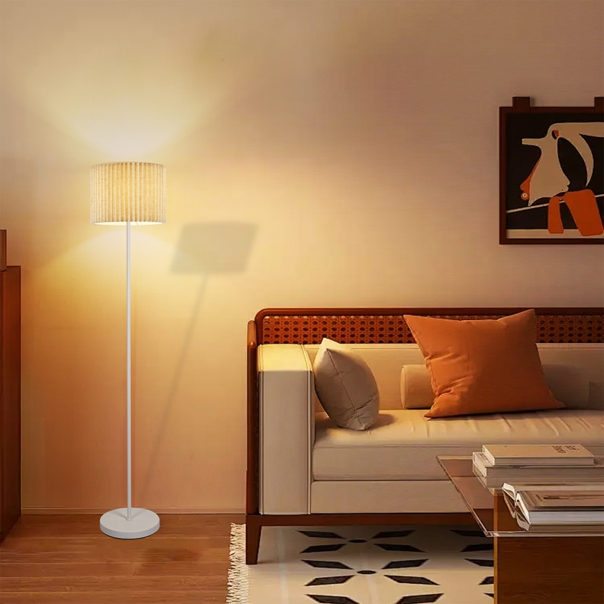 Brilagi - Állólámpa NORDIC WAVE 1xE27/15W/230V lenvászon/fehér