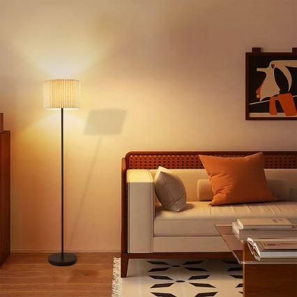 Brilagi - Állólámpa NORDIC WAVE 1xE27/15W/230V lenvászon/fekete