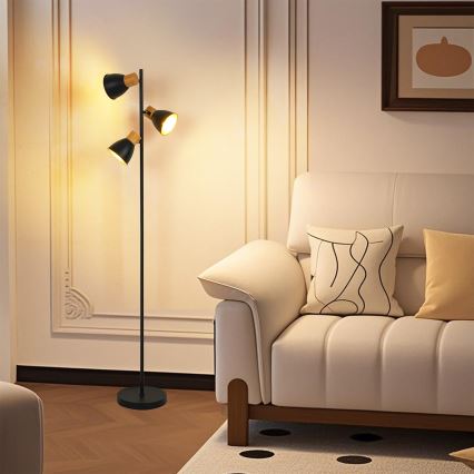 Brilagi - Állólámpa ODENSE 3xE14/10W/230V fa/fekete