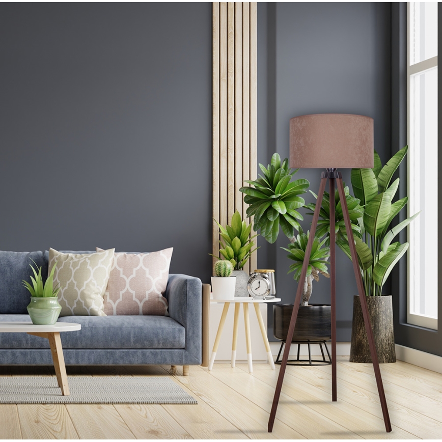 Brilagi - Állólámpa VELVET 1xE27/60W/230V barna/bézs