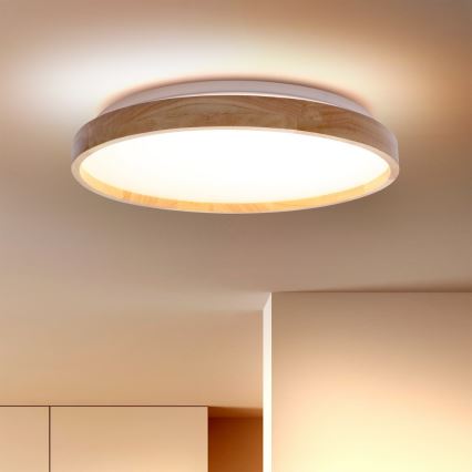 Brilagi - LED dimmelhető mennyezeti lámpa ALSON LED/48W/230V 3000-6500K tölgy átmérő 39,5 cm + távirányító